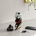 Black Dog Labrador Ski Mountain Water Bottle Gallery Image 4
