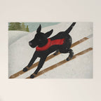 Black Dog Labrador Ski Mountain Welcome Mat Gallery Image 1