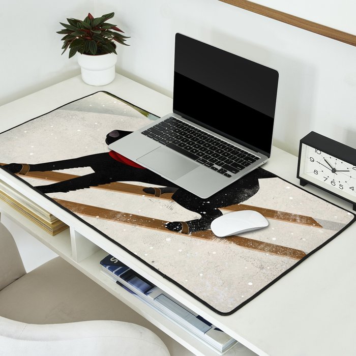 Black Dog Labrador Ski Mountain Desk Mat Gallery Image 2