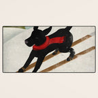 Black Dog Labrador Ski Mountain Desk Mat Gallery Image 3