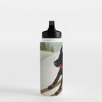 Black Dog Labrador Ski Mountain Water Bottle Gallery Image 3