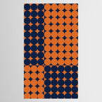 Abstraction Shapes 30 in vintage Orange and Navy Blue Tablecloth Gallery Image 2