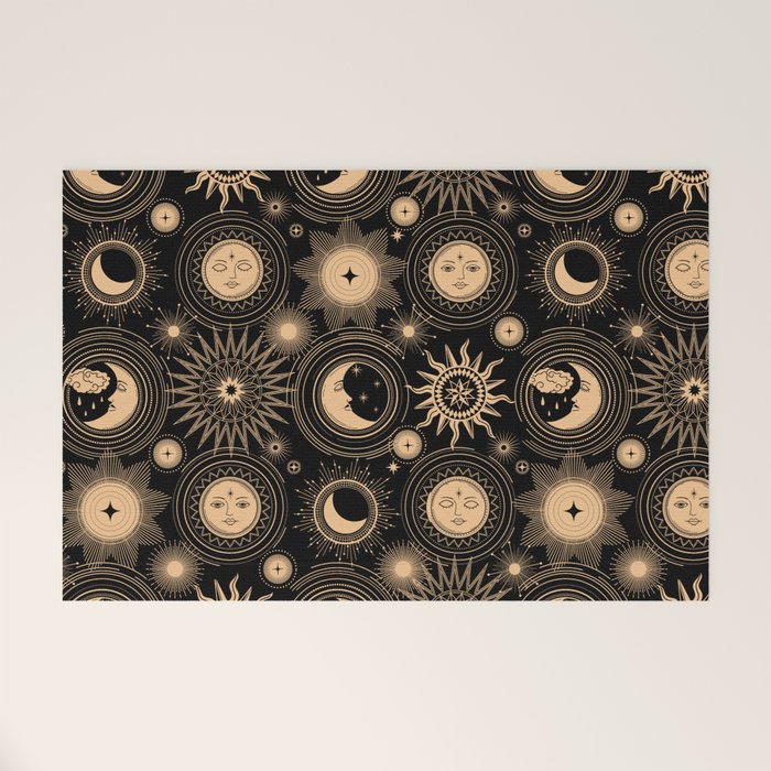 Vintage Sun & Moon Welcome Mat Gallery Image 1