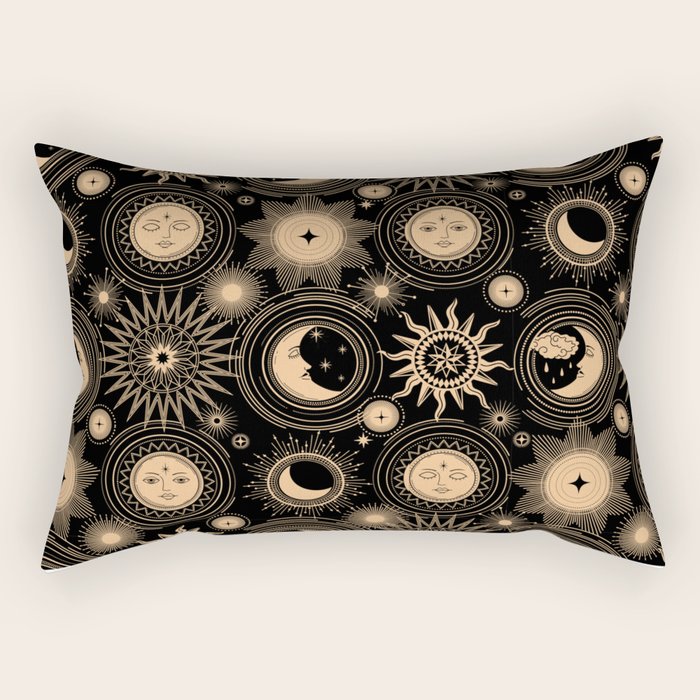 Vintage Sun & Moon Rectangular Pillow Gallery Image 1