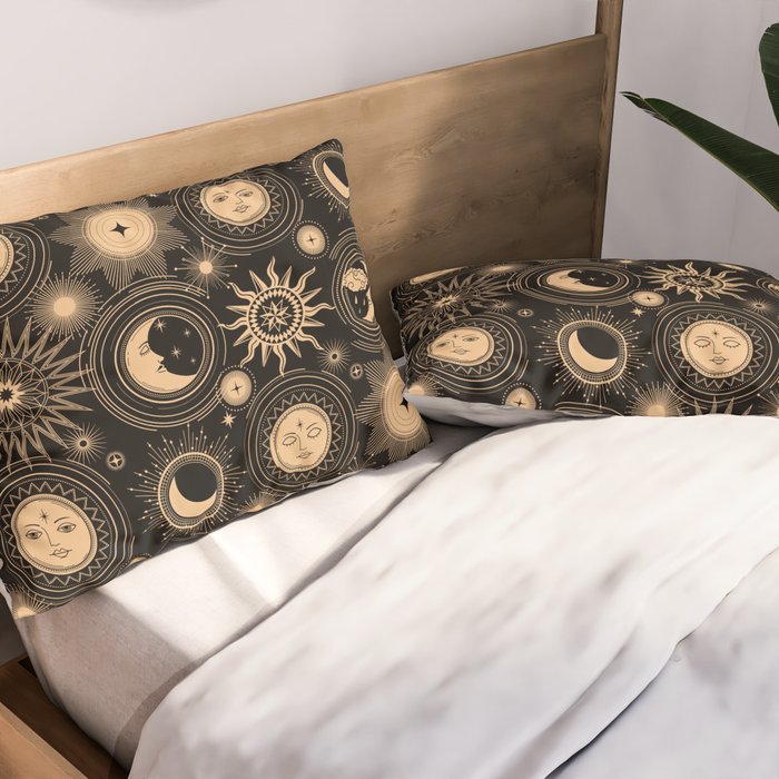 Vintage Sun & Moon Pillow Sham Gallery Image 2