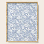 Hand drawn blue and white florals Serving Tray Gallery Image 1