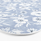 Hand drawn blue and white florals Bath Mat Gallery Image 3