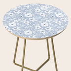 Hand drawn blue and white florals Side Table Gallery Image 2