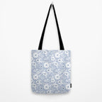 Hand drawn blue and white florals Tote Bag Gallery Image 2