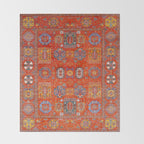 Orange Angel Snowfall Kazak Persian Rug Throw Blanket Gallery Image 2