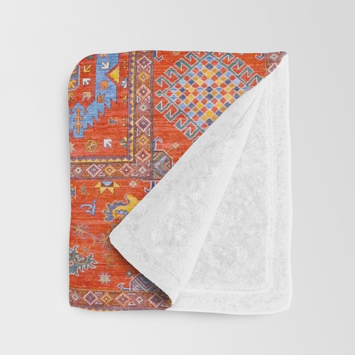 Orange Angel Snowfall Kazak Persian Rug Throw Blanket Gallery Image 3