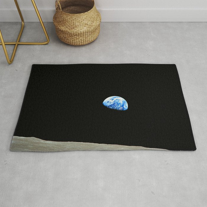 Earthrise - The Original Apollo 8 Color Photograph Rug Gallery Image 1