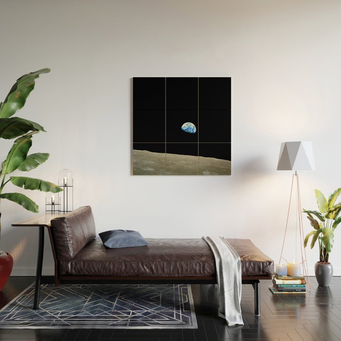 Earthrise - The Original Apollo 8 Color Photograph Wood Wall Art Gallery Image 2