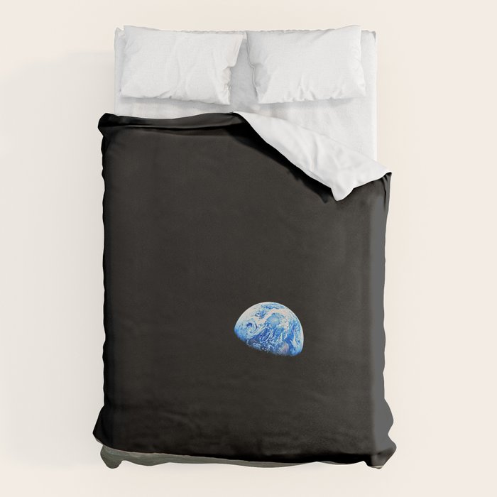 Earthrise - The Original Apollo 8 Color Photograph Duvet Cover Gallery Image 1