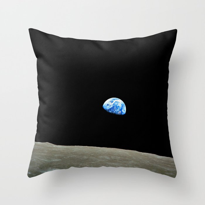 Earthrise - The Original Apollo 8 Color Photograph Throw Pillow Gallery Image 1