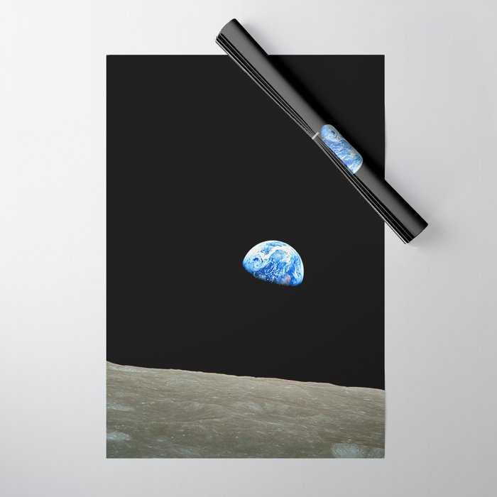Earthrise - The Original Apollo 8 Color Photograph Wrapping Paper Gallery Image 1