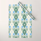 Pansy Diamond Floral Pattern Wrapping Paper Gallery Image 1