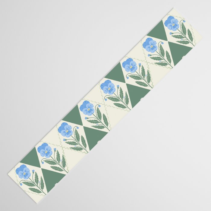 Pansy Diamond Floral Pattern Table Runner Gallery Image 3