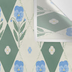 Pansy Diamond Floral Pattern Wall Tapestry Gallery Image 3