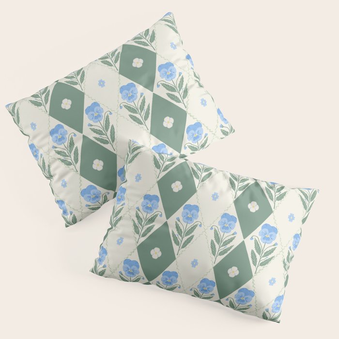 Pansy Diamond Floral Pattern Pillow Sham Gallery Image 3