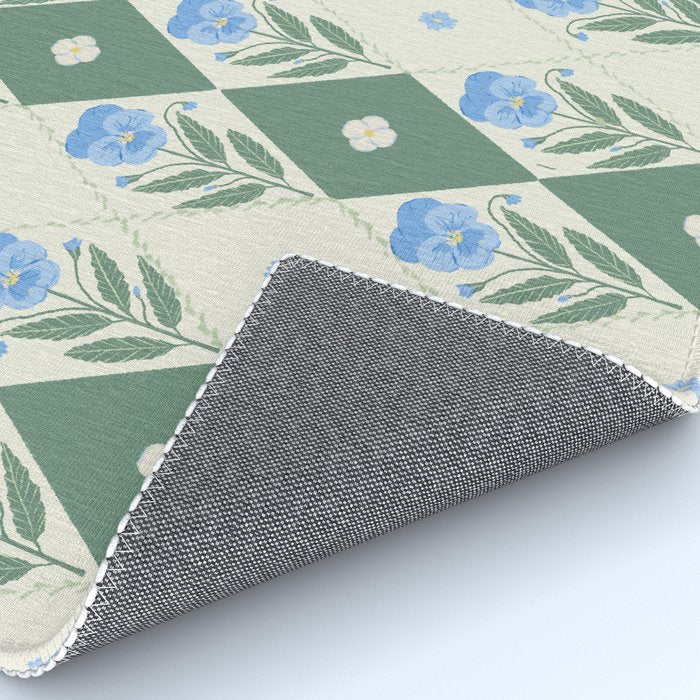 Pansy Diamond Floral Pattern Rug Gallery Image 4