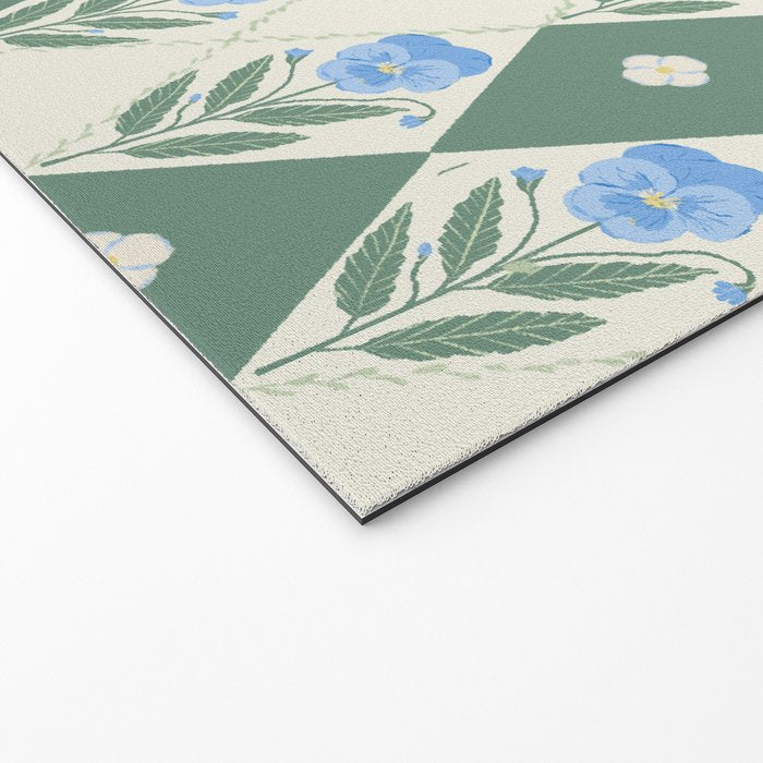 Pansy Diamond Floral Pattern Welcome Mat Gallery Image 2