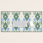 Pansy Diamond Floral Pattern Desk Mat Gallery Image 1