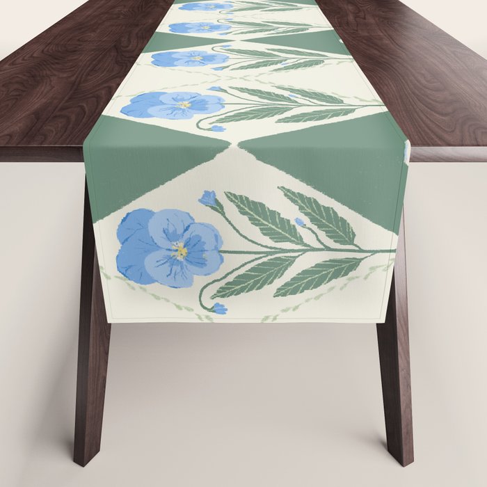 Pansy Diamond Floral Pattern Table Runner Gallery Image 1