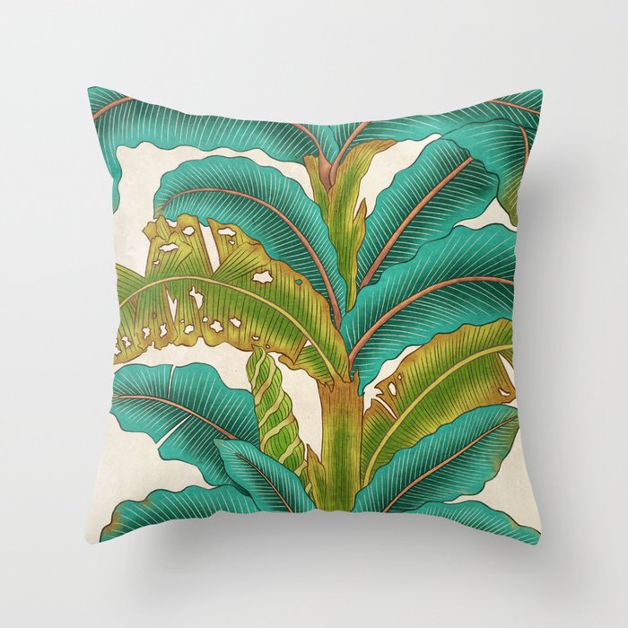 PlantainTree A : Minhwa-Korean traditional/folk art Throw Pillow Gallery Image 1