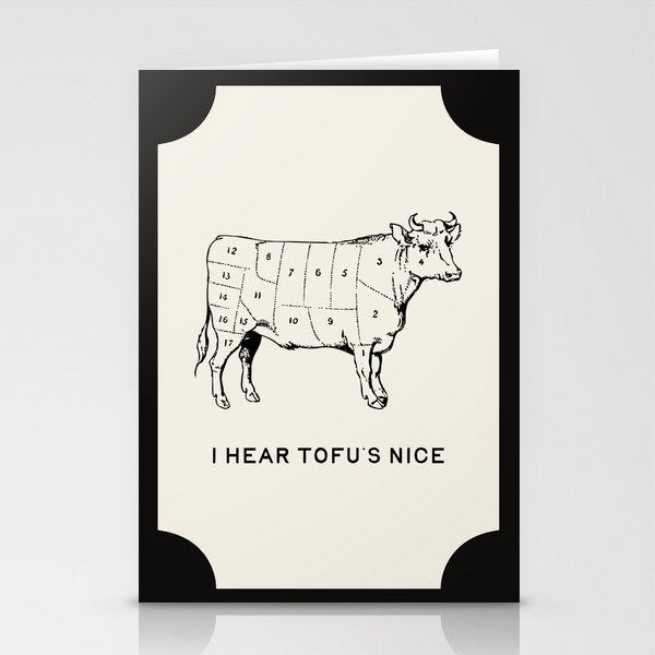 I Hear Tofu's Nice - Funny Vegan Kitchen Quotes Stationery Card Gallery Image 2