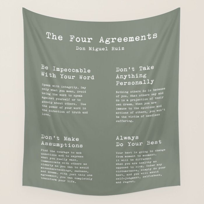 The Four Agreements Green Wall Tapestry Gallery Image 4