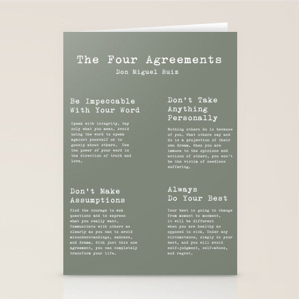 The Four Agreements Green Stationery Card Gallery Image 1