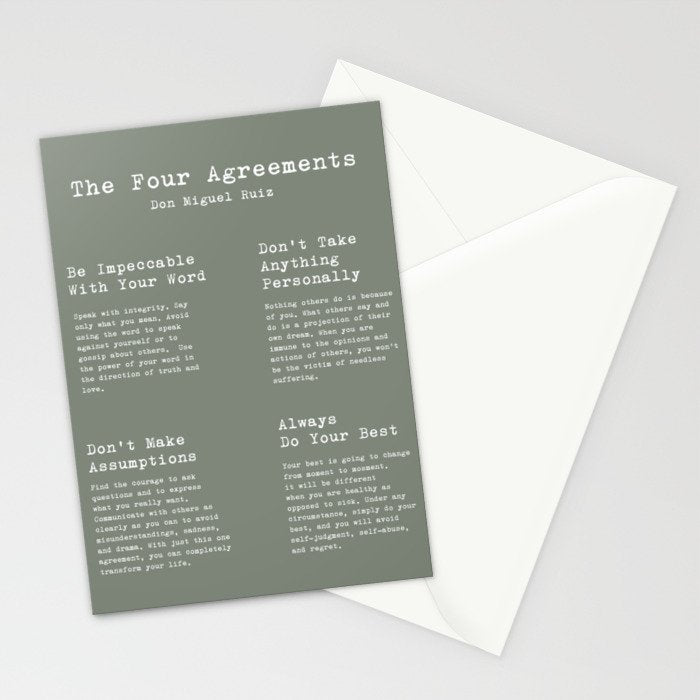 The Four Agreements Green Stationery Card Gallery Image 2
