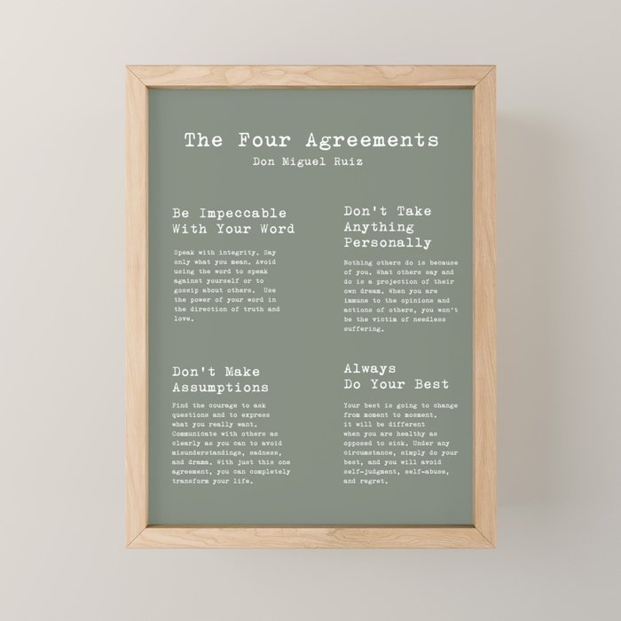 The Four Agreements Green Mini Art Print Gallery Image 1