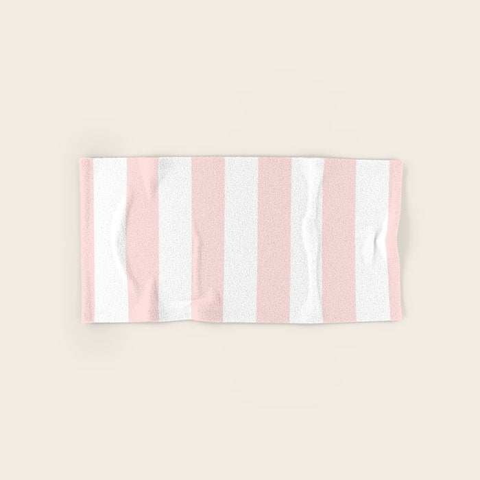 Pink Bubblegum Pop and White Wide Cabana Stripes Bath Towel Gallery Image 1
