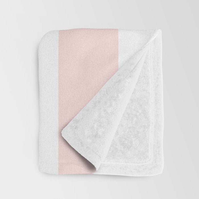 Pink Bubblegum Pop and White Wide Cabana Stripes Throw Blanket Gallery Image 3