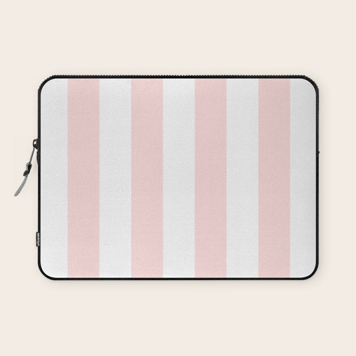 Pink Bubblegum Pop and White Wide Cabana Stripes Laptop Sleeve Gallery Image 1