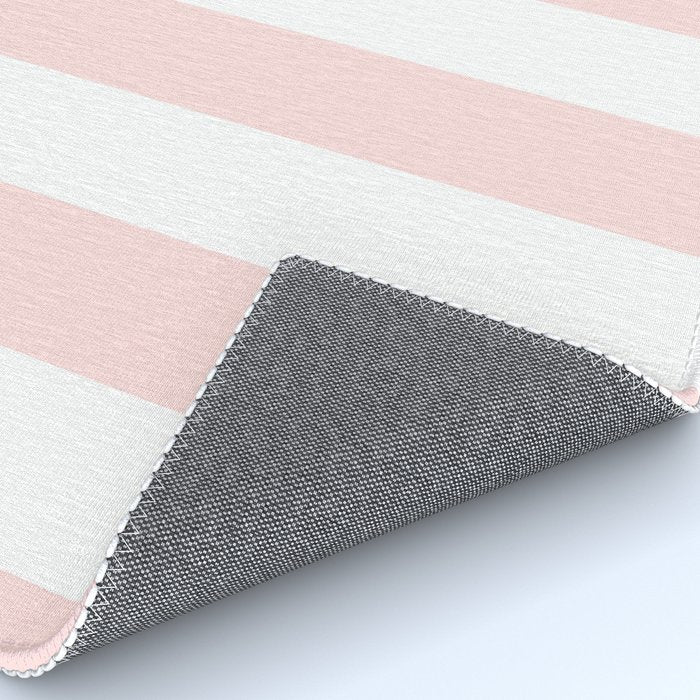 Pink Bubblegum Pop and White Wide Cabana Stripes Rug Gallery Image 4