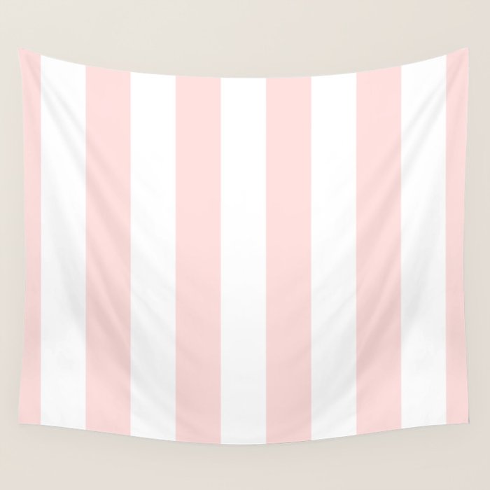 Pink Bubblegum Pop and White Wide Cabana Stripes Wall Tapestry Gallery Image 4