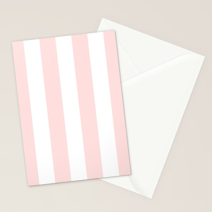 Pink Bubblegum Pop and White Wide Cabana Stripes Stationery Card Gallery Image 2