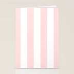 Pink Bubblegum Pop and White Wide Cabana Stripes Stationery Card Gallery Image 2