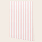 Pink Bubblegum Pop and White Wide Cabana Stripes Wallpaper Gallery Image 2