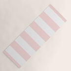 Pink Bubblegum Pop and White Wide Cabana Stripes Yoga Mat Gallery Image 1