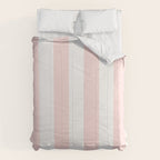 Pink Bubblegum Pop and White Wide Cabana Stripes Comforter Gallery Image 6