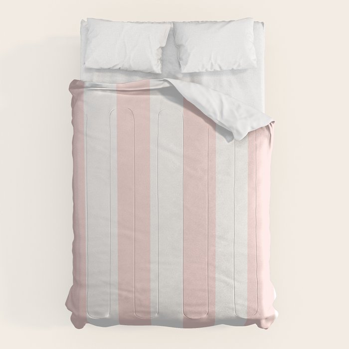 Pink Bubblegum Pop and White Wide Cabana Stripes Comforter Gallery Image 6