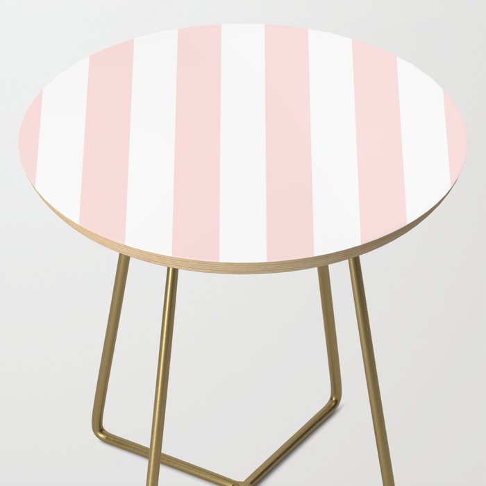 Pink Bubblegum Pop and White Wide Cabana Stripes Side Table Gallery Image 2
