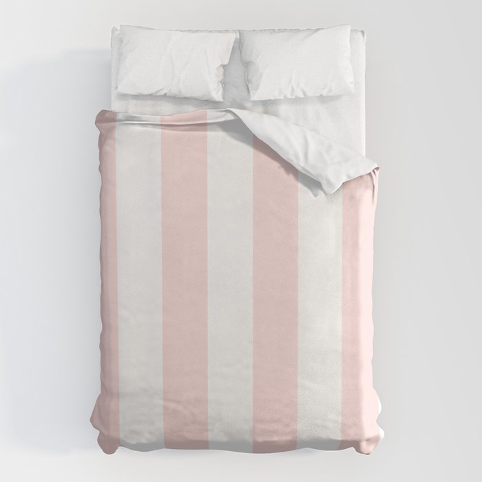 Pink Bubblegum Pop and White Wide Cabana Stripes Duvet Cover Gallery Image 6