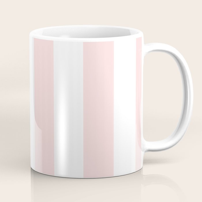 Pink Bubblegum Pop and White Wide Cabana Stripes Coffee Mug Gallery Image 1