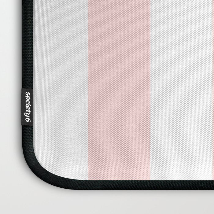 Pink Bubblegum Pop and White Wide Cabana Stripes Laptop Sleeve Gallery Image 3