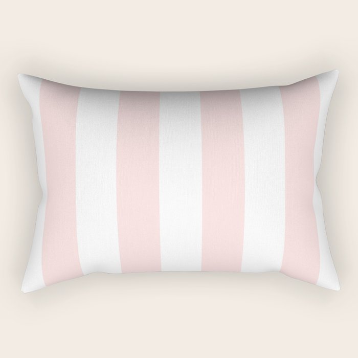 Pink Bubblegum Pop and White Wide Cabana Stripes Rectangular Pillow Gallery Image 1